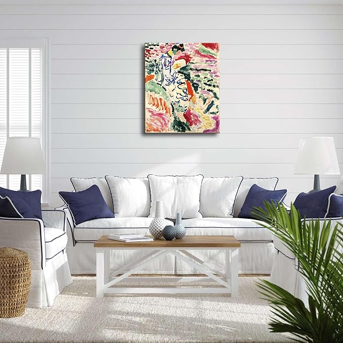 Wieco Art Canvas Prints Wall Art Woman Beside the Water 1905 by Henri Mattise Abstract Colorful Art Matisse Posters Canvas Prints for Wall and Home Office Decorations