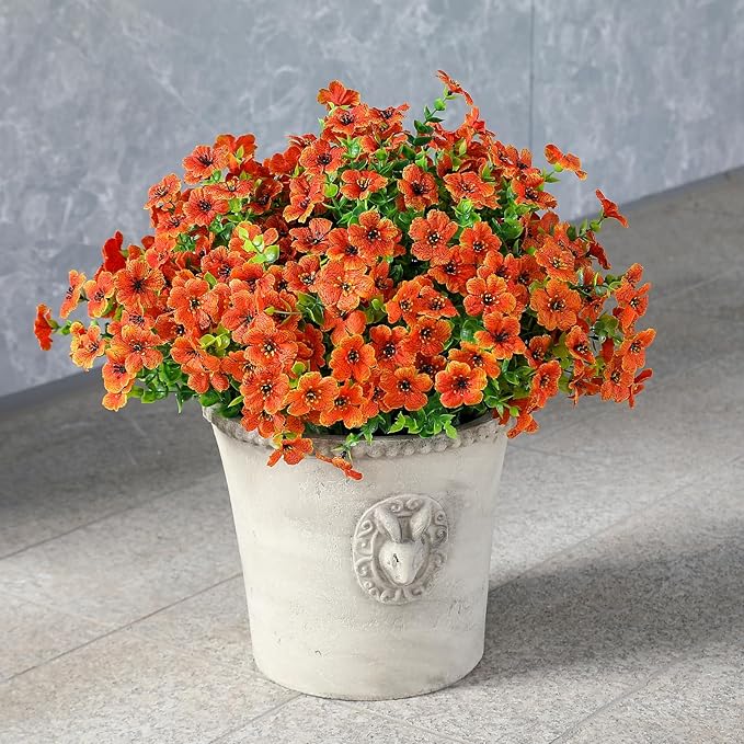 alyptus Artificial Mums for Outdoors – 12 Bundles UV Resistant Fall Flowers, Faux Outdoor Flowers & Fake Mums for Spring Summer Decor, Christmas Decorations