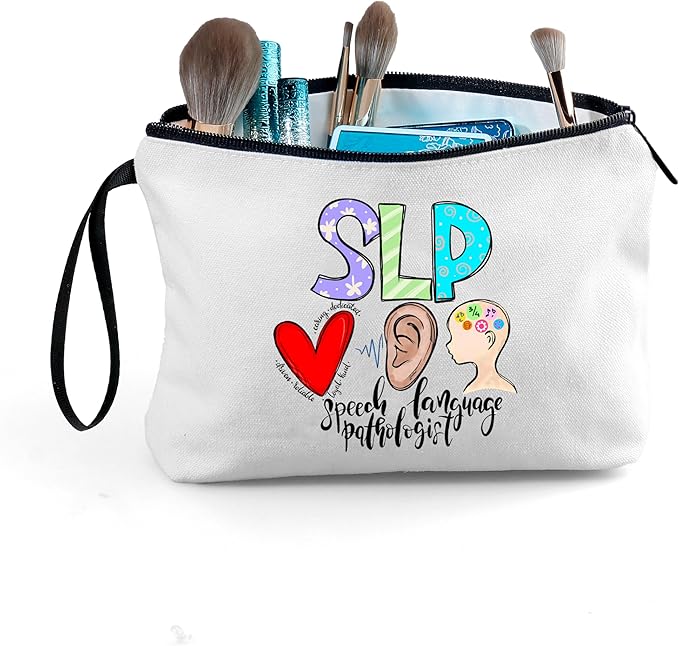 Speech Language Therapist Slp Pathologist Appreciation Thank You Gifts for Women Friend Her Makeup Bag Christmas