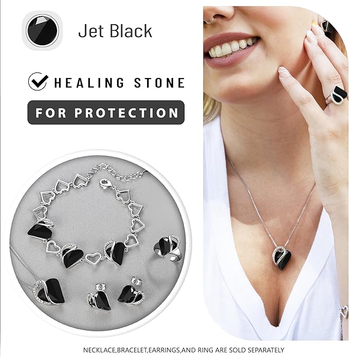 Leafael Valentine's Day Gift Necklaces for Women, Infinity Love Birthstone Heart Crystal Pendant, Birthday Anniversary Jewelry for Wife, Mom, and Her, Silver Plated, 18" + 2" Adjustable Chain