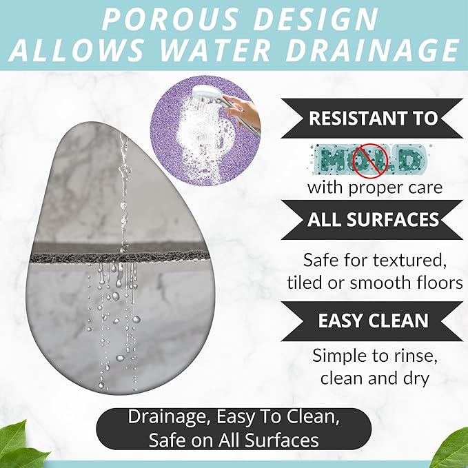 Non Slip Bathtub Mat Shower Mat for Tub - Loofah Bath Mats for Bathroom - 40x16 Bathtub Floor Mat - Textured Anti Slip Bath Mat Without Suction Cups - Secure Mat for Wet Areas (40x16 Purple)