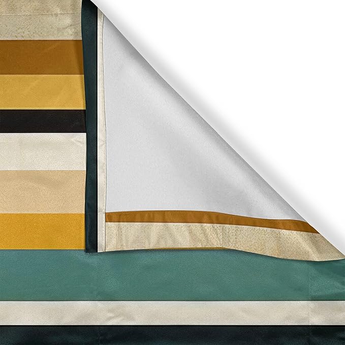 Ambesonne Stripes Window Valance, Modern Pastel Summer Tone Lines Cottagecore Feels Art Simple Designed, Curtain Valance for Kitchen Bedroom Decor with Rod Pocket, 54" X 12", Mustard Eggshell Cocoa