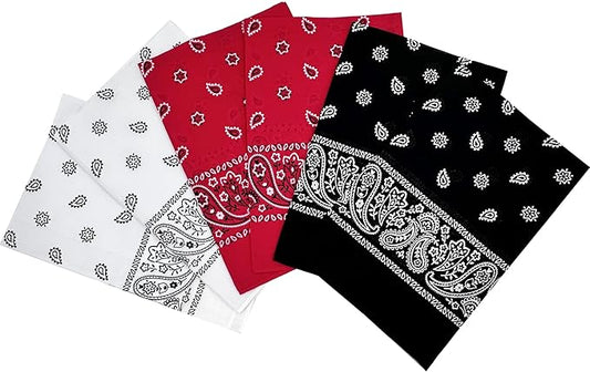 Vamqor Bandanas Gift Box 6 pack,Premium Super Soft 60s Cotton Paisley Bandannas Handkerchiefs for Men,Women and Kids