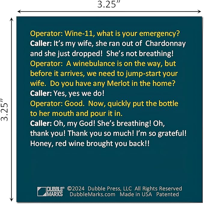 Bookmarks – Set of 2 | Wine-1-1 Operator | Wine-Themed Line-Marking Bookmark for Readers | Funny Gift for Book Clubs, Moms & Readers Who Sip | Patented, Made in USA