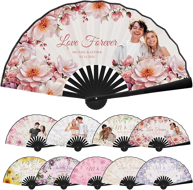 Custom Wedding Fans Personalized Fans for Line Dancing Folding Popping Fans for Wedding Dancing Concert Cosplay Party