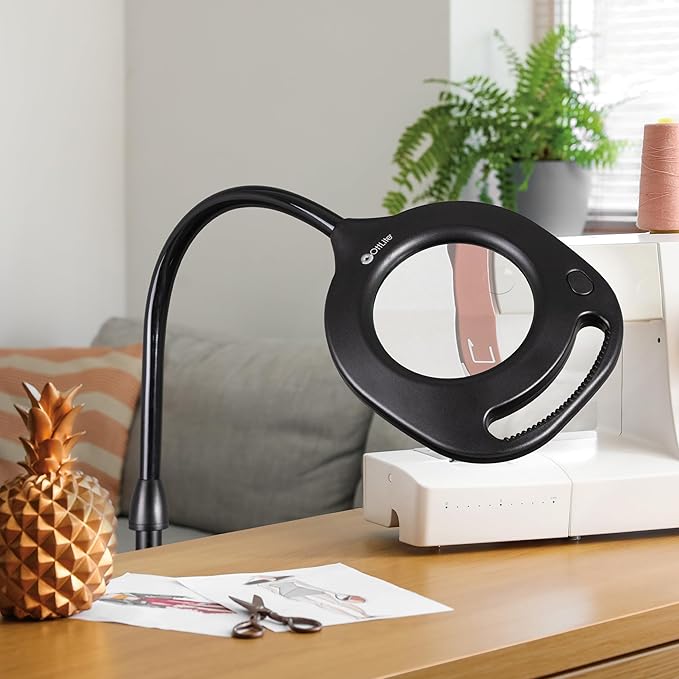 OttLite 2-in-1 ClearSun LED Magnifier Light Floor and Table Lamp – Optical Grade Hands-Free Magnifying LED Light, Modern Design for Crafting, Sewing, Reading, Needlework