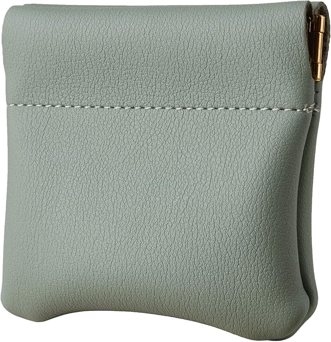 Travelambo Leather Squeeze Coin Purse Pouch Change Holder For Men & Women 2 pcs set