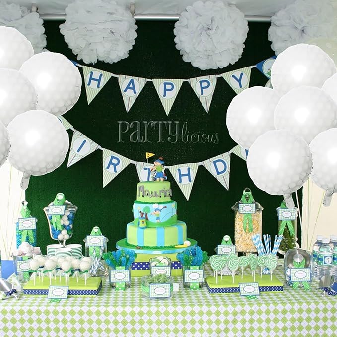 9PCS Golf Balloons - 18Inch Sports Aluminum Foil Balloons for Golf Themed Party Hole In One Birthday Sports Graduation Party Supplies