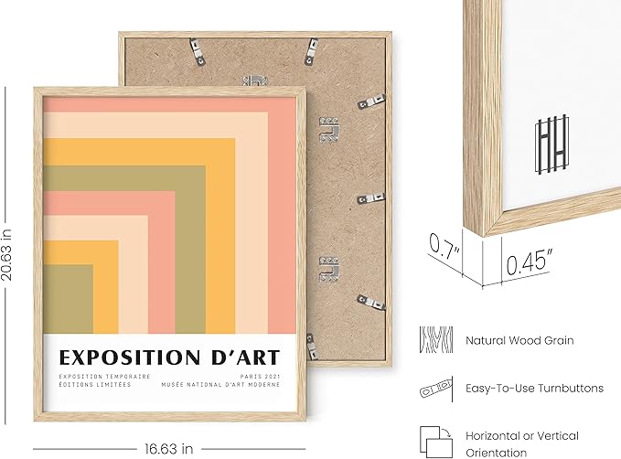 HAUS AND HUES Danish Pastel Posters – Trendy Wall Art, Aesthetic Posters, Abstract Art Exhibition Poster, Danish Pastel Wall Decor, Cute Poster (Beige Frame, 16x20)