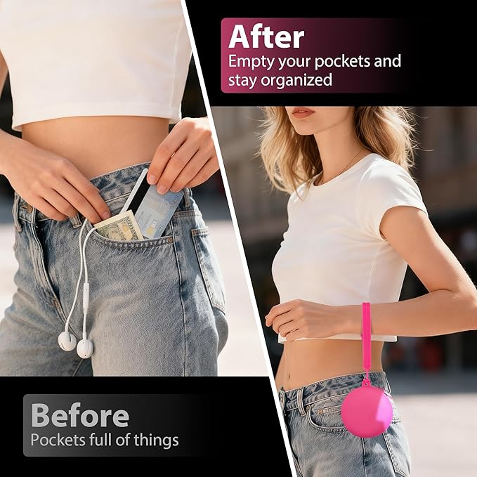Coin Purse for Women – Silicone Small Coin Pouch with Kiss Lock for Coins, Keys, Lipstick, and Earphones – Mini Cute Change Purse for Daily Life, Cars, Travel, Party (Wristlet/Rose Red)