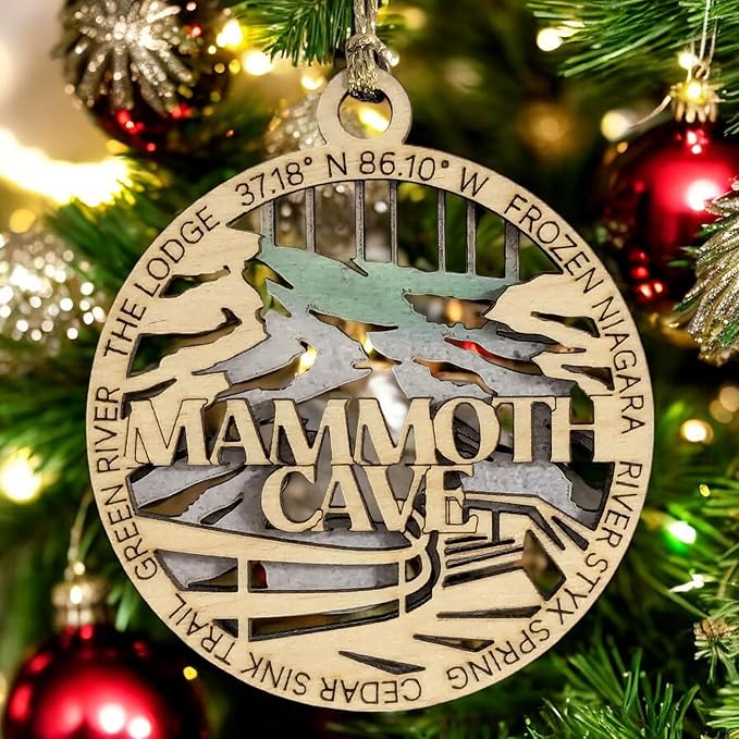 Mammoth Cave National Park Keepsake - Handcrafted Wooden Christmas Ornament 3" - Made in USA