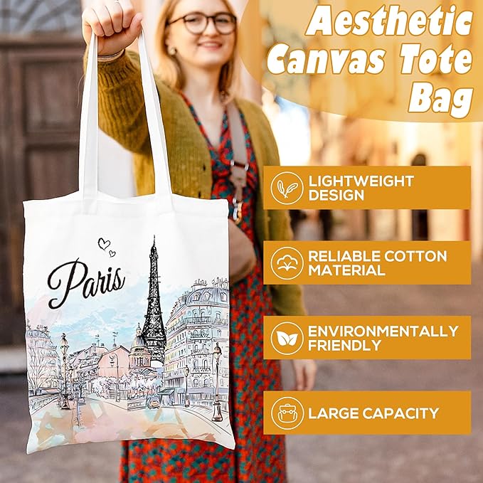 Europe Travel Souvenirs Gifts Tote Bags Reusable Grocery Bags London Paris Switzerland Gifts for Women