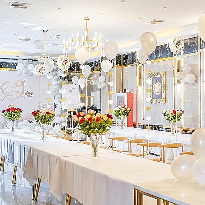 Gold Bride to Be Decorations Gold/White Heart Bride to Be Garland with Balloons for Bridal Shower Engaement Bachelorette Party