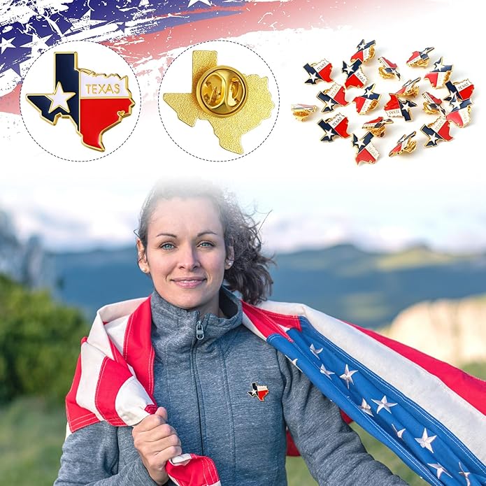 25 Pcs USA State Lapel Pins Bulk Texas California Florida Tennessee South Carolina Patriotic Traveler Souvenir Gifts