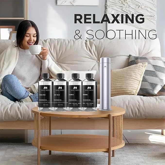 Hotel Scents Diffuser Oil Zarwa 120ml – Aventus Inspired Scent – Luxury Essential Oil for Diffuser – Lemon, Cedarwood, Patchouli – Home Hotel Aroma Oil – Waterless & Ultrasonic Diffuser Refill