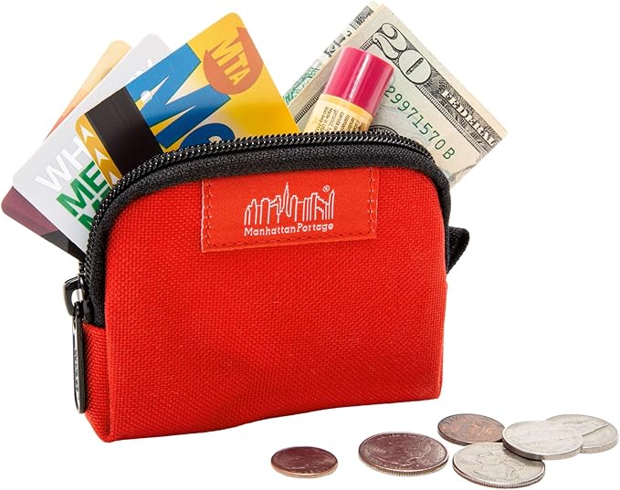 Manhattan Portage Coin Purse With Zipper Closure Pouch Eclectic Colors Credit Card ID Card Jewelry Keys Water Resistant Gift 1000D CORDURA® Everyday Carry