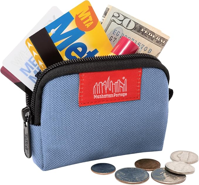 Manhattan Portage Coin Purse With Zipper Closure Pouch Eclectic Colors Credit Card ID Card Jewelry Keys Water Resistant Gift 1000D CORDURA® Everyday Carry