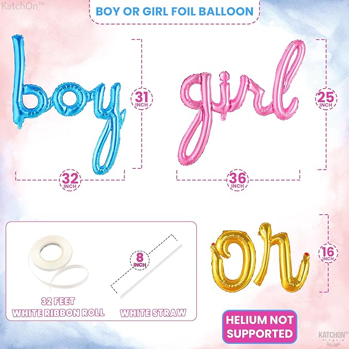 KatchOn, Gender Reveal Balloon Arch Kit - Pack of 70 | Pink and Blue Balloons,Boy or Girl Sign, Baby Balloons | Boy or Girl Gender Reveal Decorations | Baby Shower Decorations | Pink and Blue Decor