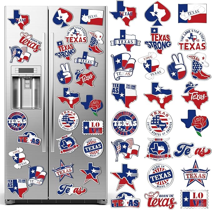 Konohan 25 Pcs Texas Souvenir Gifts Texas Magnets for Refrigerator Bulk Fridge Magnet Stickers States Souvenirs Gifts Magnet Holiday Magnetic Travel Decoration for Home Car Decor