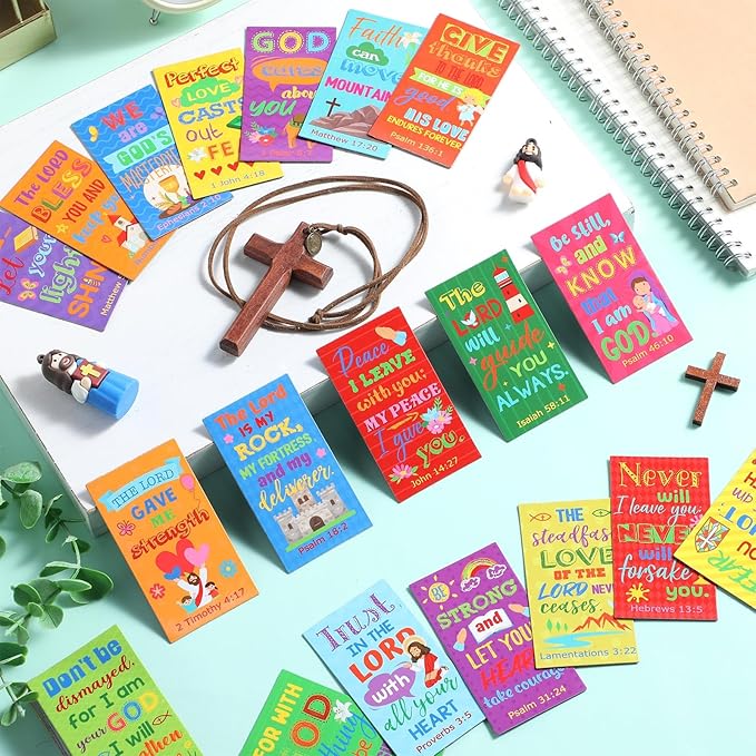Blosssound 60 Pcs Inspirational Christian Magnets with Bible Verses Religious Refrigerator Magnet Motivational Quotes Fridge Scripture Positive Gifts for Home Office School Locker Decor(Colorful)