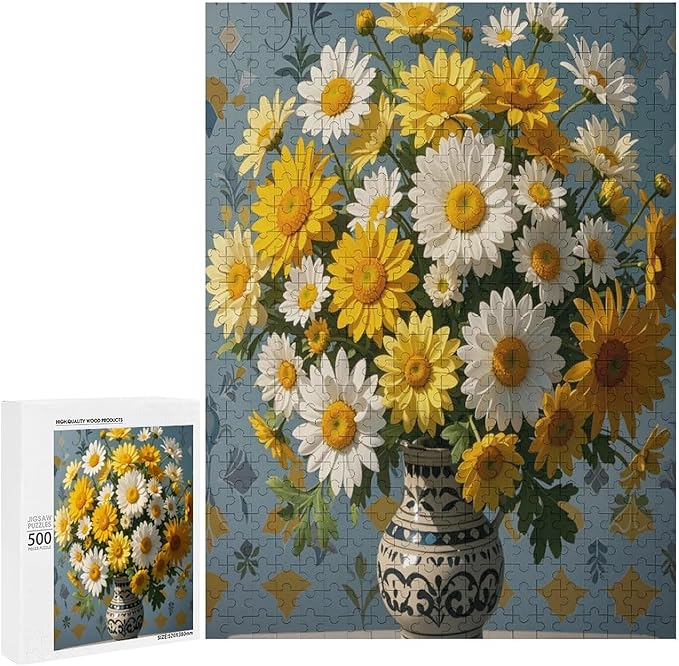 Jigsaw Puzzles for Adults 500 Piece - Chrysanthemum Themed Wooden Puzzles，Unique Gifts for Wall Art ，Funny Puzzles，Stress Relief Games，Puzzle Games Challenge Puzzles