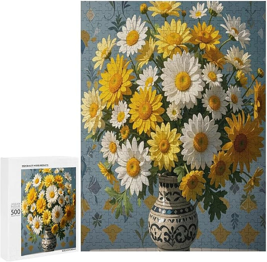Jigsaw Puzzles for Adults 500 Piece - Chrysanthemum Themed Wooden Puzzles，Unique Gifts for Wall Art ，Funny Puzzles，Stress Relief Games，Puzzle Games Challenge Puzzles