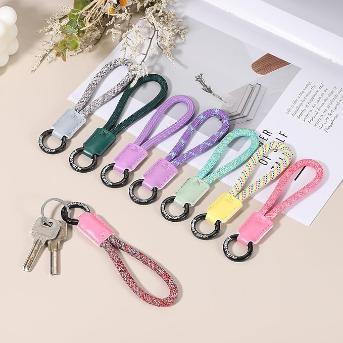 PATIKIL Handmade Cowhide Key Chain,Stylish Bag Pendant Leather Car Key Lanyard Mobile Phone Keychain Accessories, 4 Pack