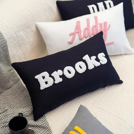 Custom Monogram Pillow - Personalized Punch Needle Pillow - Customized Letter Monogrammed Pillows - Customized Pillow Gift for Couple - Home Decorations Gift - House Warming Gifts New Home