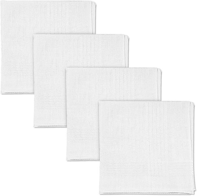 SenseYo Men's Handkerchiefs, 100 Soft Cotton White Handkerchiefs for Men