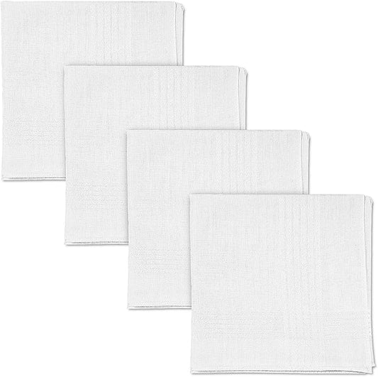SenseYo Men's Handkerchiefs, 100 Soft Cotton White Handkerchiefs for Men