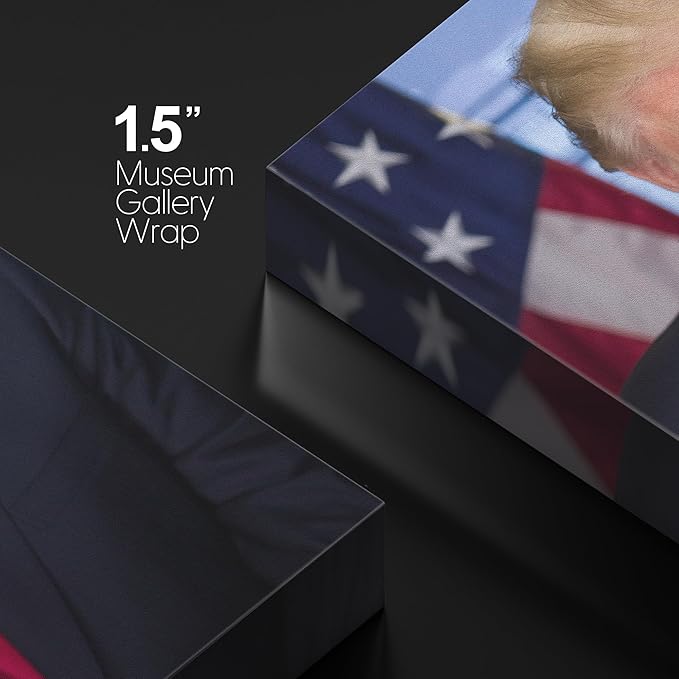 wall26 - Portrait of Donald Trump (45th President of The United States) - American Presidents Series - Canvas Wall Art Gallery Wrap Ready to Hang - 16x24 inches