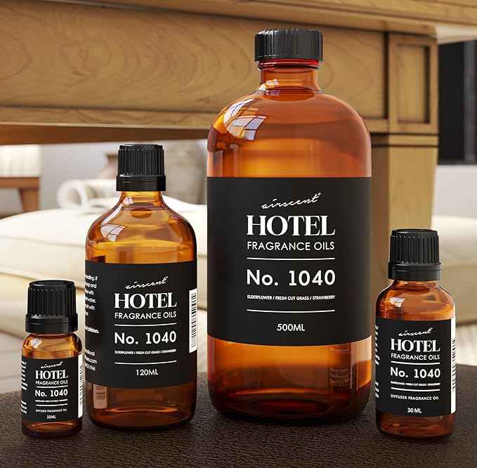 AirScent 50 Central Park Ritzy Hotel Fragrance No. 1040 - Elderflower Fresh Cut Grass Strawberry - Hotel Diffuser Oil for Ultrasonic and Waterless Diffusers and Crafting - 500 mL, 16.9 fl oz Bottle