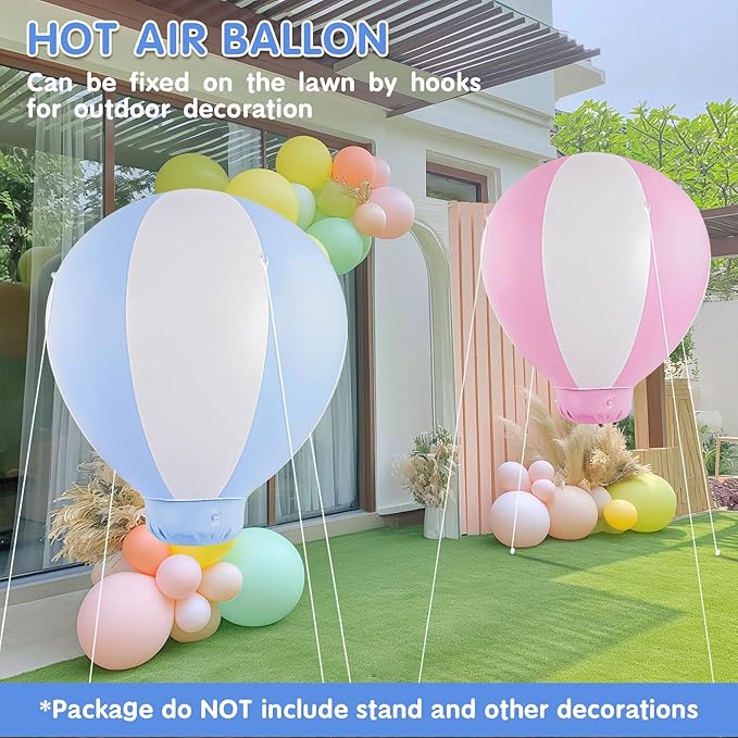 3FT Hot Air Balloon Decorations, Inflatable Baby Showe!Decoration Balloon for Baby Birthday Party weddingExhibitions, Air Pump Inclued (Blue)