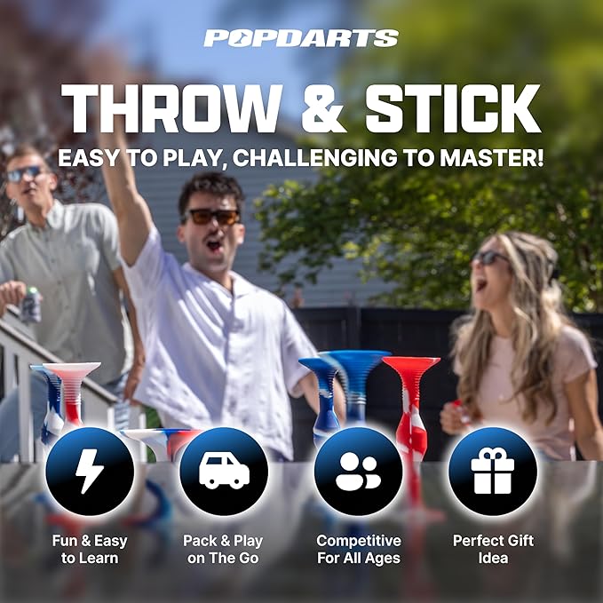 Popdarts PRO Pack Game Set (Drizzle) - Indoor, Outdoor Suction Cup, Throwing Game - Competition with a POP