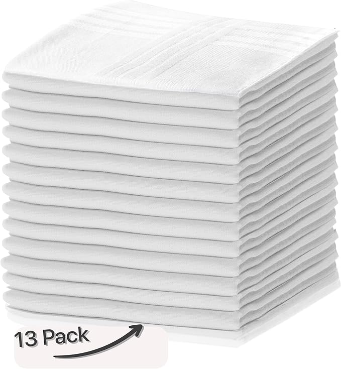 Umo Lorenzo Pocket Square Handkerchiefs for Men Soft 100% Cotton Hankies