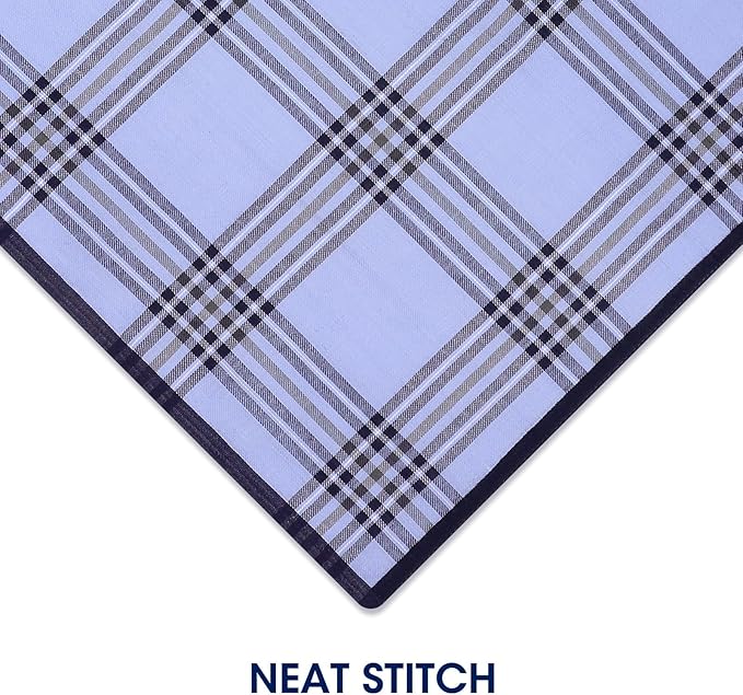 Zenssia Pure Cotton Men's Soft Handkerchiefs Assorted Color Pack of 6 Gift Set