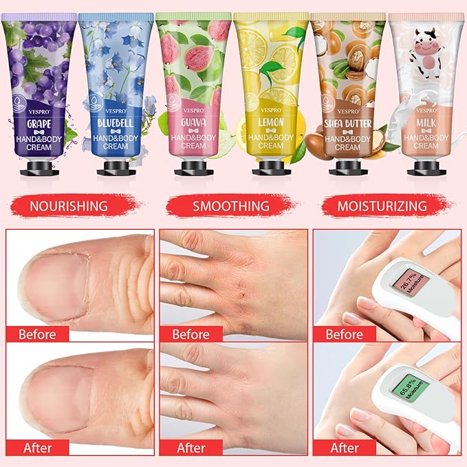 12 Pack Hand Cream Gift Set, Valentines Day Gifts for Her, Bulk Hand Lotion Travel Size for Dry Cracked Hands, Mini Moisturizing Hand Lotion for Mothers Day Gifts, Teacher Gifts and Nurse Gifts