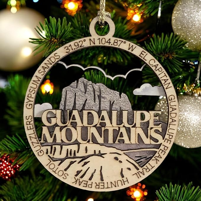 Guadalupe Mountains National Park Keepsake - El Capitan 3" Wooden Ornament - Laser Cut Christmas Tree Decor - USA Crafted