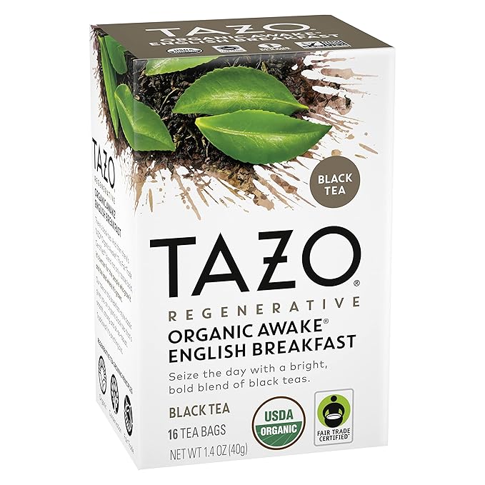 TAZO Tea Bags, Black Tea, English Breakfast | Regenerative Organic | 16 Count | Pack of 2