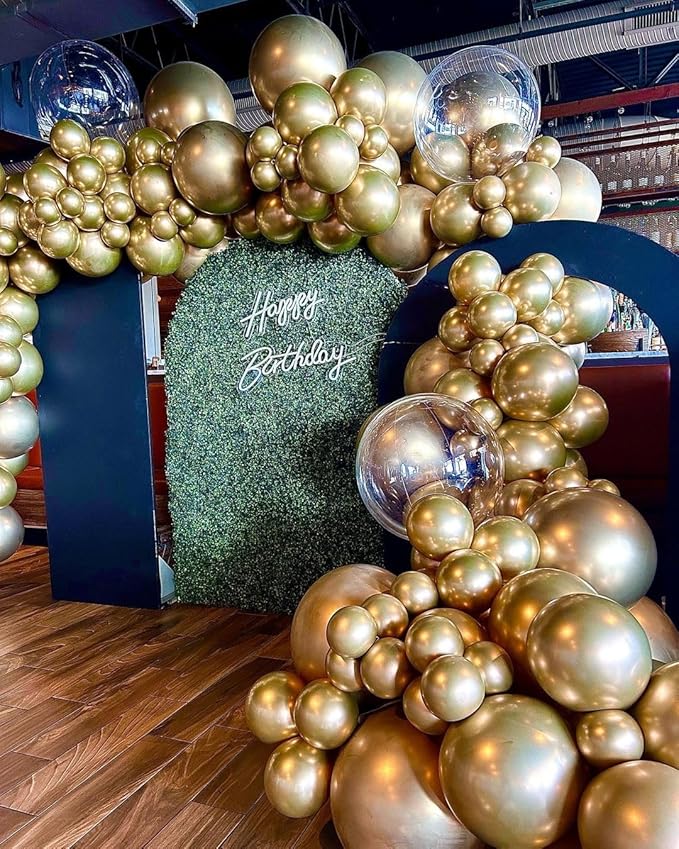 Bezente Metallic Gold Balloons 18 Inch - 30 Pack Large Thick Gold Balloons Big Round Chrome Gold Latex Balloons for Wedding Bridal Shower Graduation Birthday Party Decorations