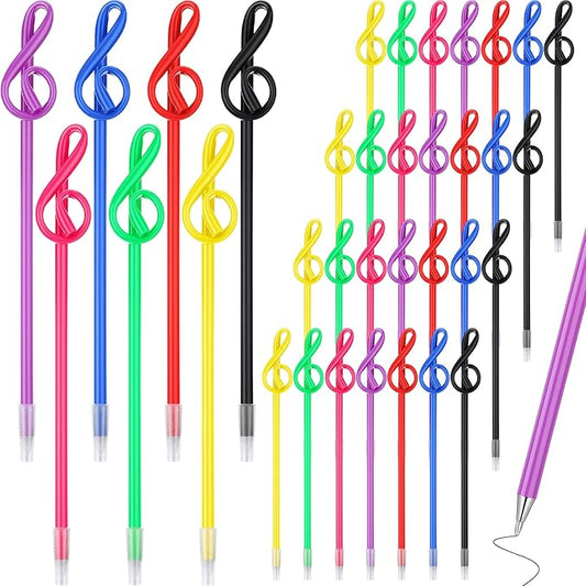 Lincia 100 Pcs Music Note Pens Bulk Musical Ballpoint Pens Music Themed Party Favors Novelty Musical Choir Prizes Gifts Piano Teacher Gift for Artists Office Decorative Supplies(Mixed Colors)