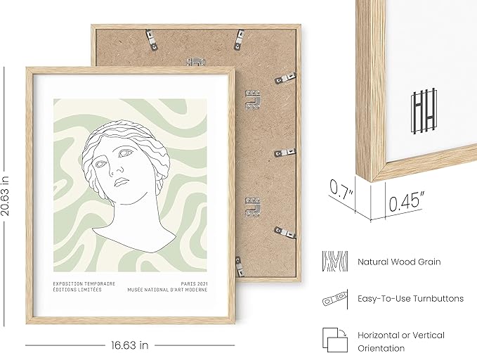 HAUS AND HUES Green Wall Art – Sage Green Geometric Print, Aesthetic Danish Pastel Poster for Bedroom or Living Room, Modern Minimalist Wall Decor (Beige Frame, 16" x 20")