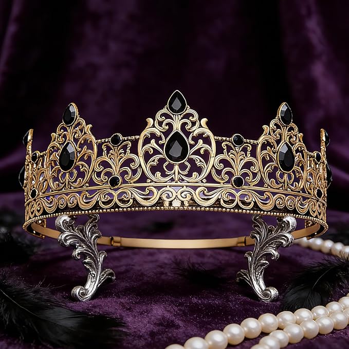 King Crown & Birthday Sash for Birthday Prom Party, Prom Decoration Gifts for Men, Costume Wedding Halloween
