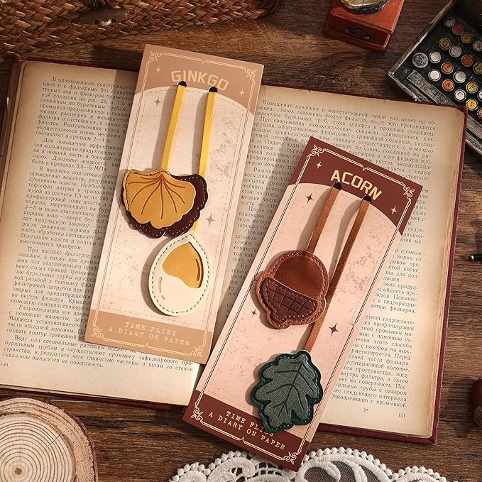 2 Pieces Vintage Leather Bookmarks for Women, Personalized PU Book Marks for Reading Women, Gift for Book Lover, Teacher, Mom