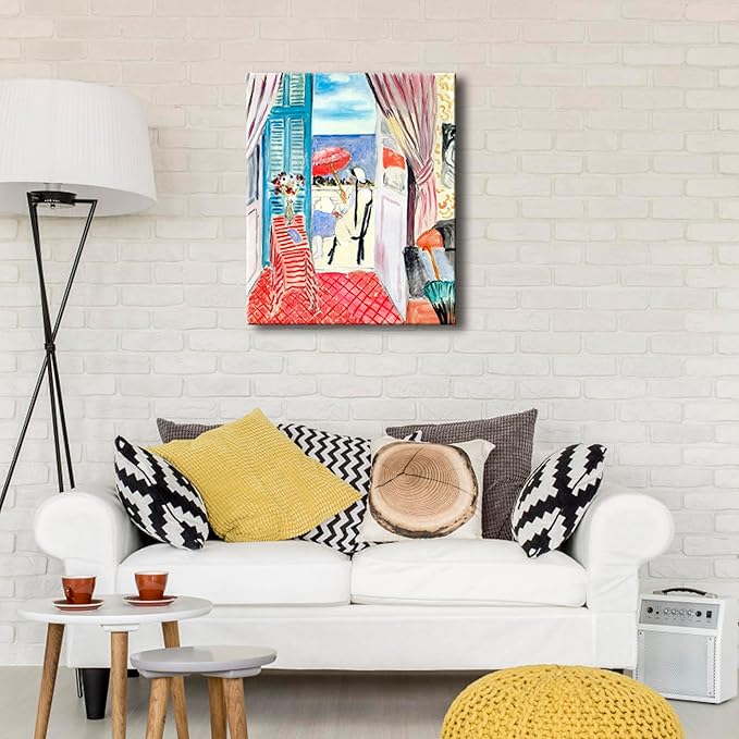 Wieco Art Canvas Prints Wall Art Henri Matisse Aesthetic Posters Woman with A Red Umbrella Matisse Prints Posters for Living Room Home and Office Decorations