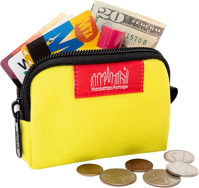 Manhattan Portage Coin Purse With Zipper Closure Pouch Eclectic Colors Credit Card ID Card Jewelry Keys Water Resistant Gift 1000D CORDURA® Everyday Carry