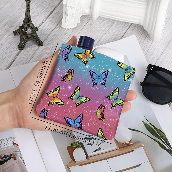 2Pcs PU Leather Small Squeeze Coin Purse Pouch Mini coin Bag Unique And Cute Wallet Cosmetic Bags Change Bag For Women Girls Men （Butterfly L