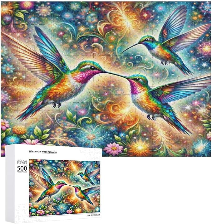 Mandala Hummingbirds - 500 Piece Jigsaw Puzzles for Adults，Stress Relieving Game Props Positive Thinking Puzzles Party Entertainment Puzzles for Adults and Teens Toy