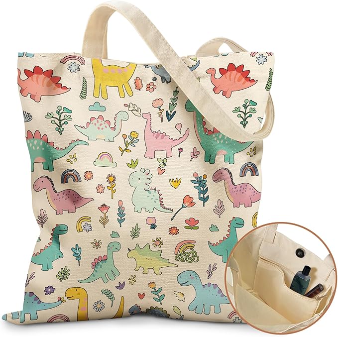 Miss Adola Aesthetic Tote Bag for Girls - with Magnetic Buckle and Zipper Inner Pocket for Women Lady Canvas Cotton Tote Bag