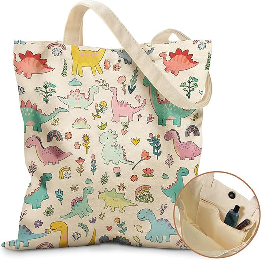 Miss Adola Aesthetic Tote Bag for Girls - with Magnetic Buckle and Zipper Inner Pocket for Women Lady Canvas Cotton Tote Bag
